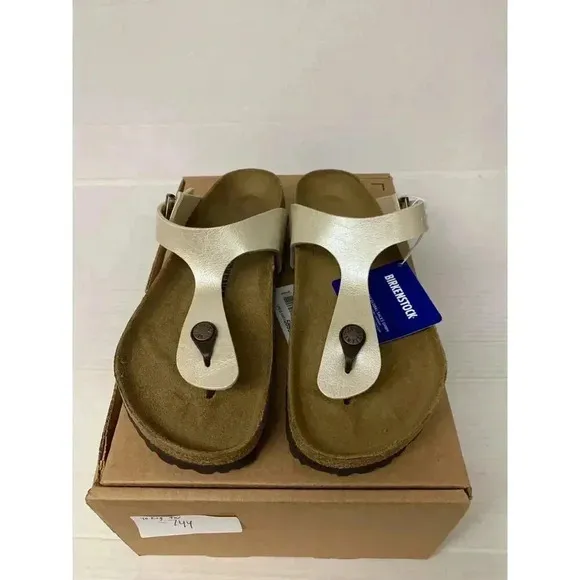 -744 Birkenstock Regular Fit, Gold, Sandals Regular Fit-EU-40, 9 Womens