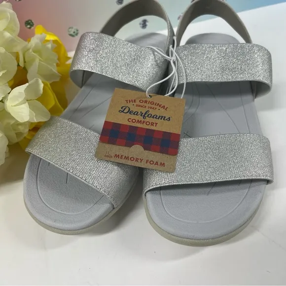 🩶 DEARFOAM SILVER SANDALS