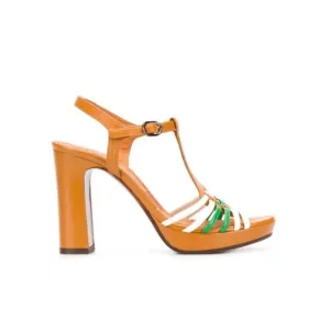 - nib Chie Mihara “Calida 38” T-Bar Sandal Heels in Tan - Size 7.5