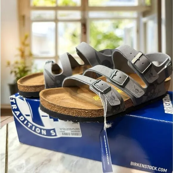 🆕🔥 NWT KIDS BIRKENSTOCK SANDALS Dark Skull Gray Regular Fit  Size 37 US 4