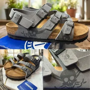 🆕🔥 NWT KIDS BIRKENSTOCK SANDALS Dark Skull Gray Regular Fit  Size 37 US 4