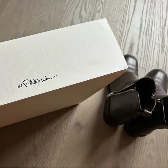 3.1 Phillip Lim - US 7 Alexa leather ankle boots, dark brown, 40mm