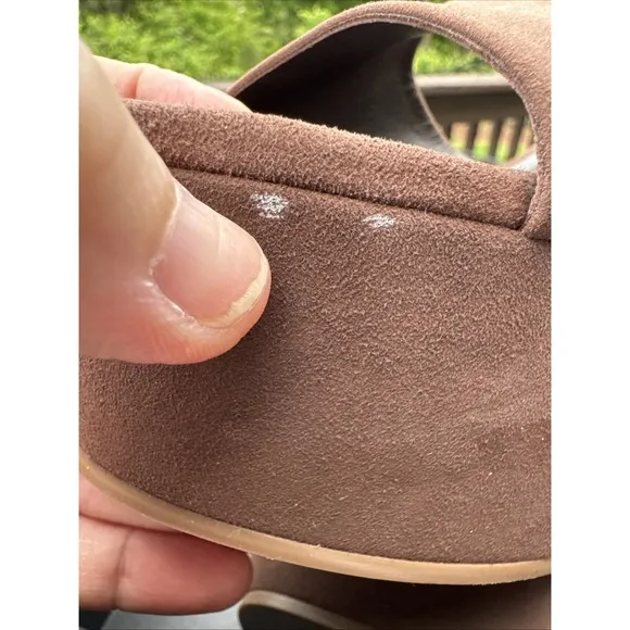 $350 Larroude Miso Platform Slide Sandal SUEDE Brown FUNKY MULE 8.5