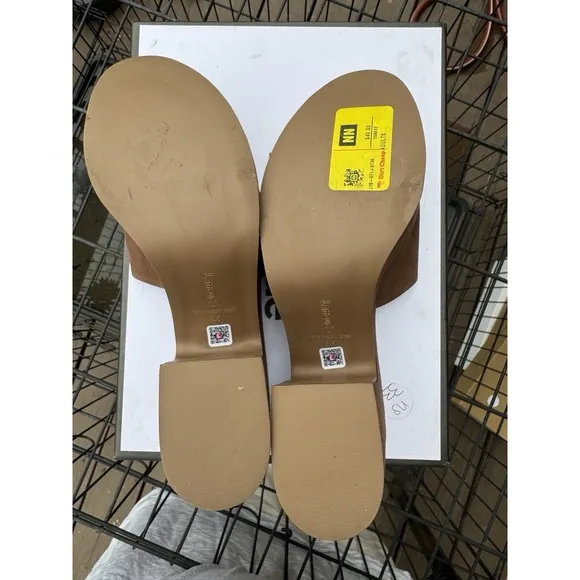 $350 Larroude Miso Platform Slide Sandal SUEDE Brown FUNKY MULE 8.5