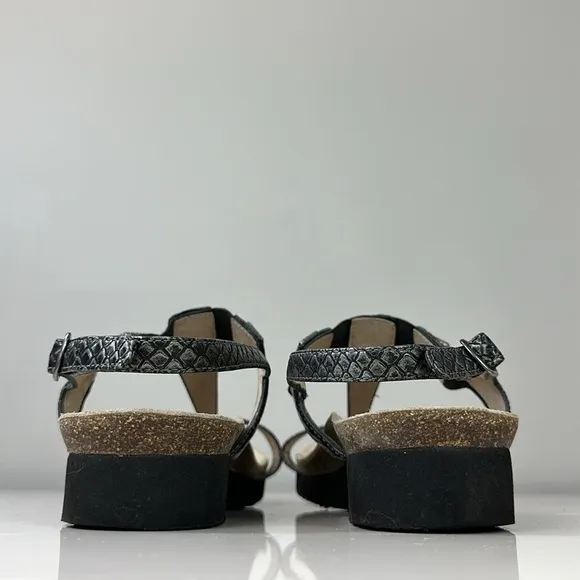 Abeo Pewter Snake Print Sandals Size 11