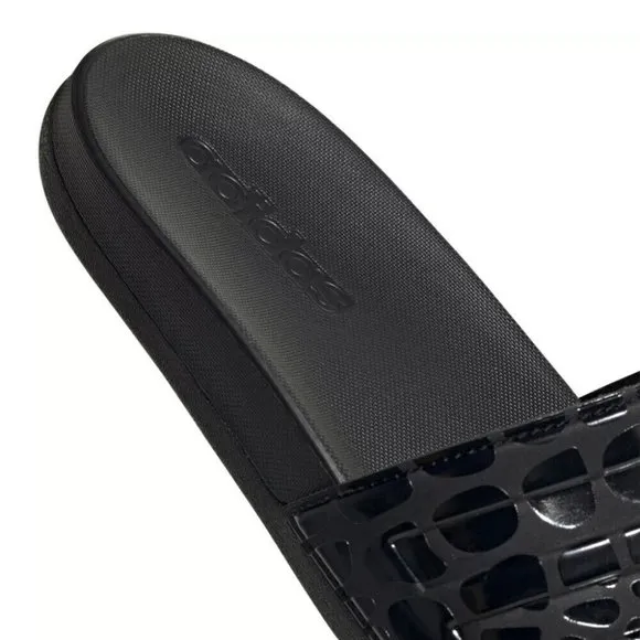 Adidas Adilette Comfort Black Slides Cloudfoam Sandals Women's Size 6 NWT