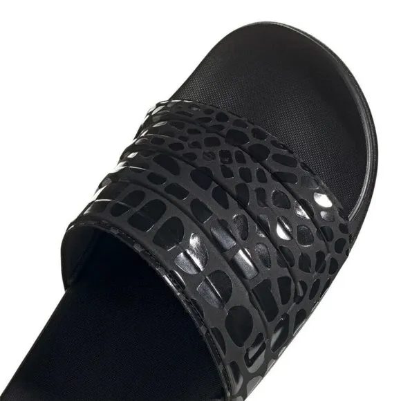 Adidas Adilette Comfort Black Slides Cloudfoam Sandals Women's Size 6 NWT