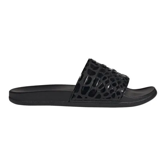 Adidas Adilette Comfort Black Slides Cloudfoam Sandals Women's Size 6 NWT