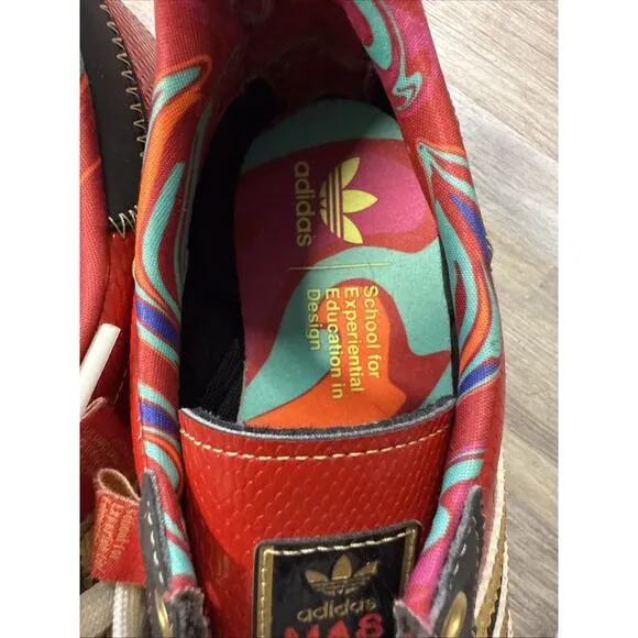 adidas Handball Spezial S.E.E.D. Scarlet Gold Paint Splatter ID8617 Men's Size 9