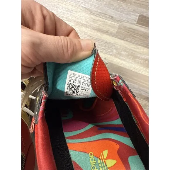 adidas Handball Spezial S.E.E.D. Scarlet Gold Paint Splatter ID8617 Men's Size 9