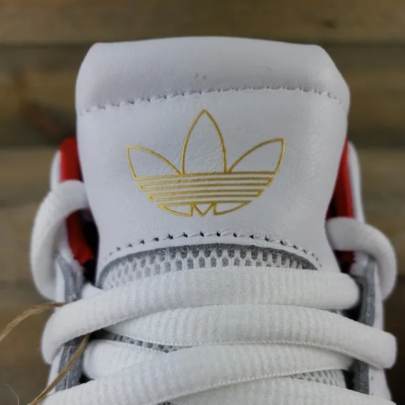 adidas Tyshawn Men's Leather Skate Casual Shoes White Red
