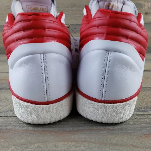 adidas Tyshawn Men's Leather Skate Casual Shoes White Red