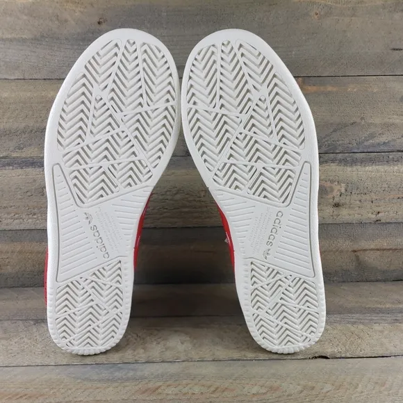adidas Tyshawn Men's Leather Skate Casual Shoes White Red