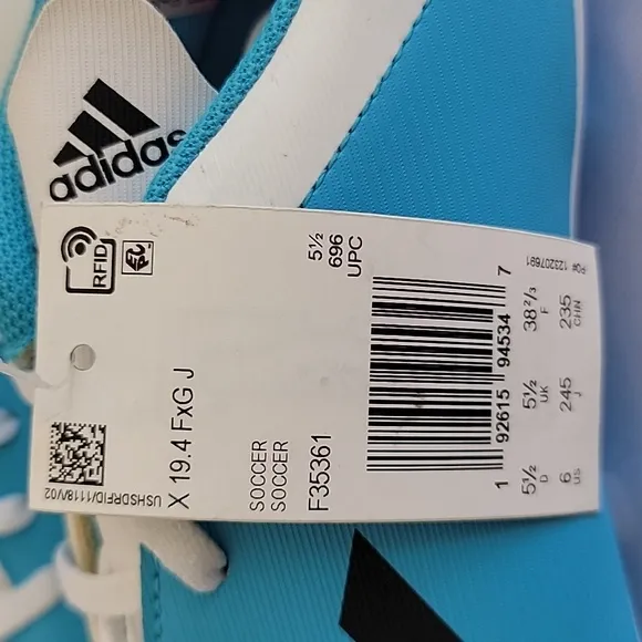 Adidas X 19.4 flexible Ground boots size 6 Colour: Bright Cyan / Core Black /