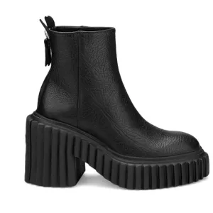 AGL Tiggy Ridged Sole Platform Ankle Boots Block Heel  Size 38.5 (US 8)