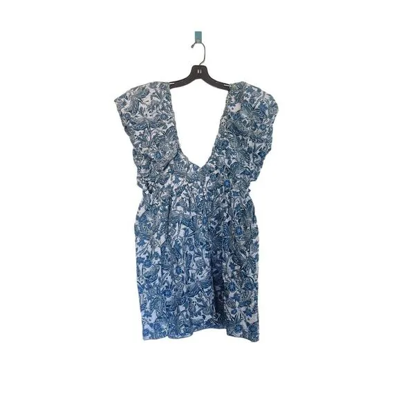 AGUA BY AGUA BENDITA Horizonte Libeulas Bow-Embellished Cotton Mini Dress XL