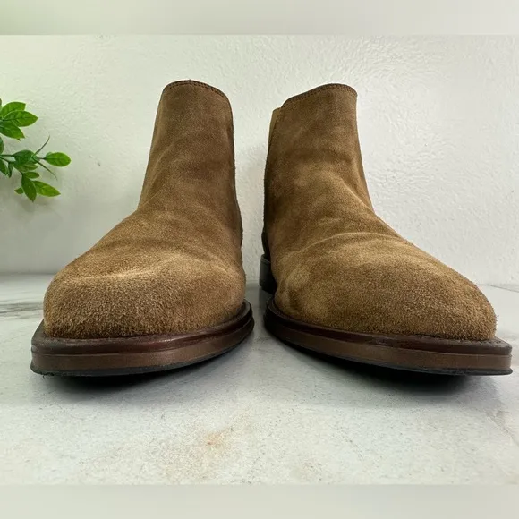 Aldo Men's Gweracien Cognac Chelsea Genuine Leather Suede Boots, Sz 9.5