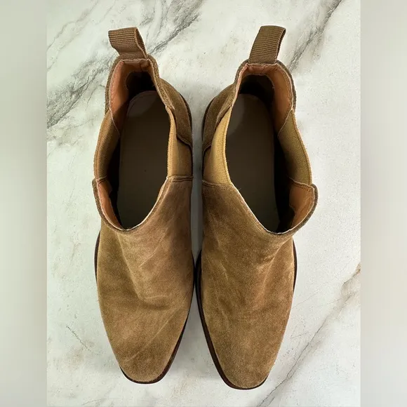 Aldo Men's Gweracien Cognac Chelsea Genuine Leather Suede Boots, Sz 9.5