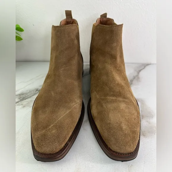 Aldo Men's Gweracien Cognac Chelsea Genuine Leather Suede Boots, Sz 9.5