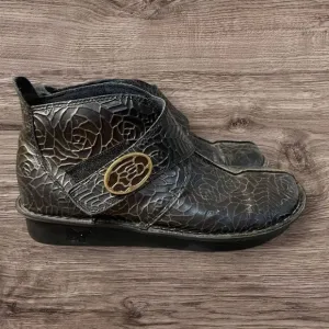 Alegria Caiti Leather Bronze Leaf Comfort Support Fall Ankle Boots 39