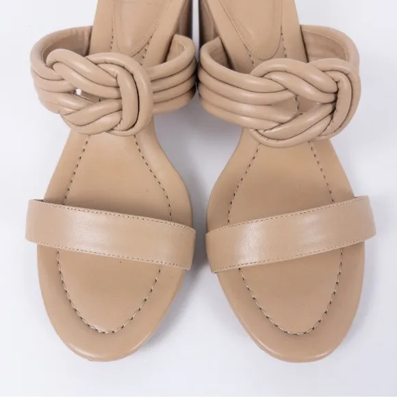 Alexandre Birman Vicky Leather Knotted Block Heel Sandals