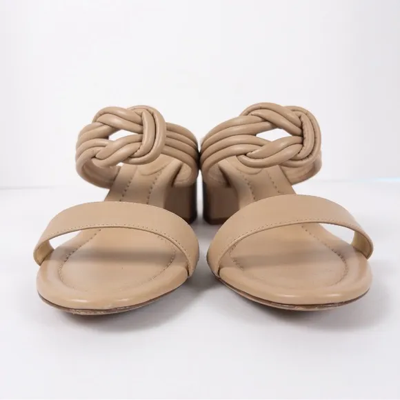 Alexandre Birman Vicky Leather Knotted Block Heel Sandals