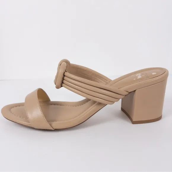 Alexandre Birman Vicky Leather Knotted Block Heel Sandals