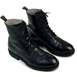 All Saints Tobias Black Leather Men’s Combat Military Boots Size 11