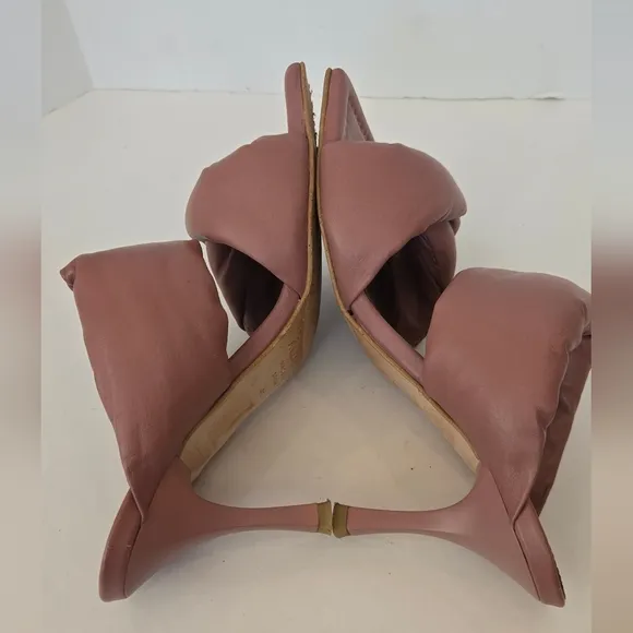 ALOHAS Pink  Heeled Mule Sandals with Twisted Design