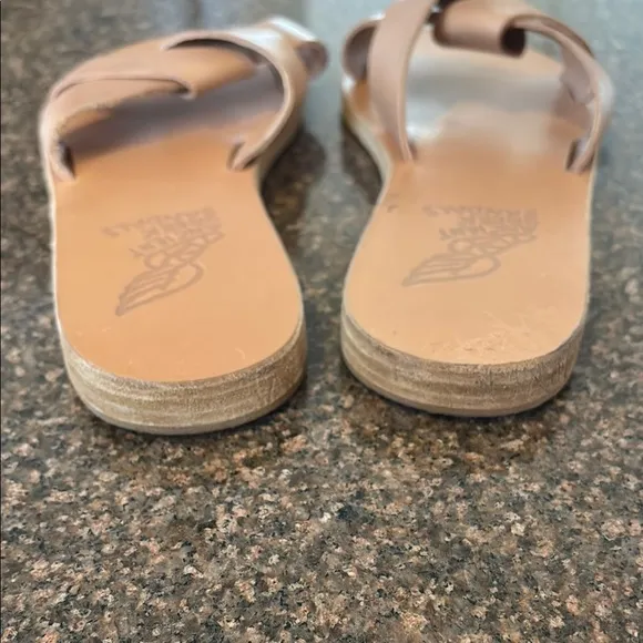 ANCIENT GREEK LADIES TAN SLIP ON SANDALS-8