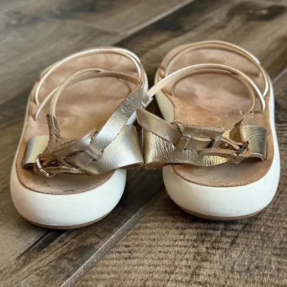 ANCIENT GREEK SANDALS Women's Anastasia Metallic Comfort Sandals, Platinum,8(38)
