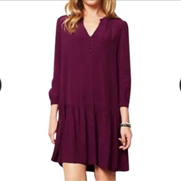 Anthropologie Maeve Galina Drop Waist Tunic Dress Large