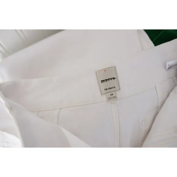 Anthropologie The Denim Colette Cropped Wide-Leg Jeans 29 White NEW