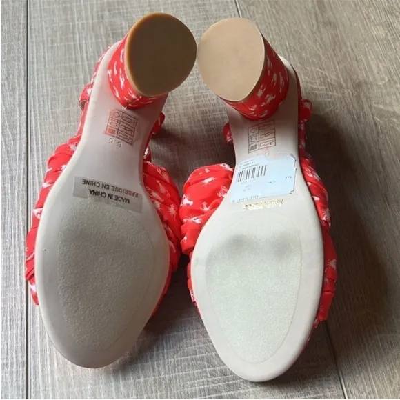 Anthropologie x Jeffrey Campbell RED LOBSTER CRAB Knot Strap Heel Sandal US 6.5