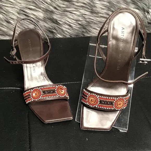 Antonio Melani Leather Handcrafted Sandals 7M