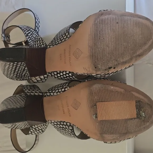 ANTONIO MELANI Snake Sandals w Straps, 8.5