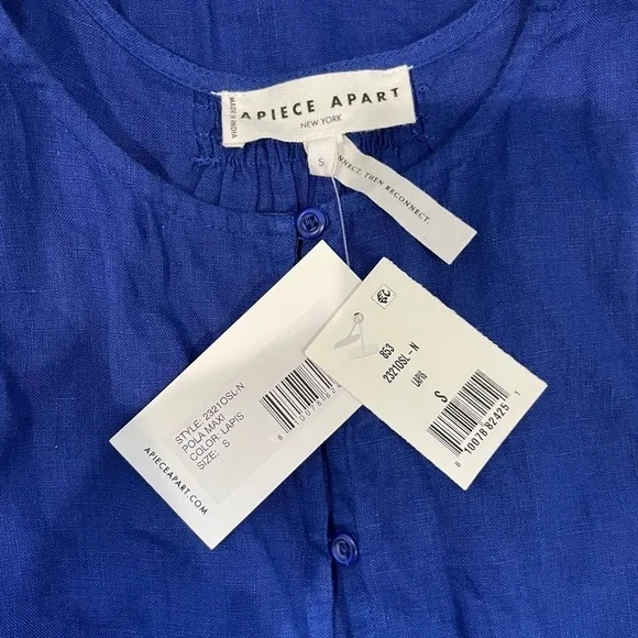 Apiece Apart Blue Sleeveless Polo Maxi Dress