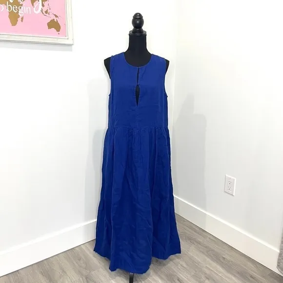 Apiece Apart Blue Sleeveless Polo Maxi Dress