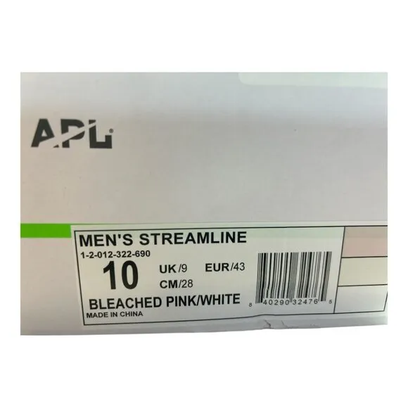 APL Men's Streamline Running Shoes - Bleached Pink/White - Size 10 (NEW IN BOX)