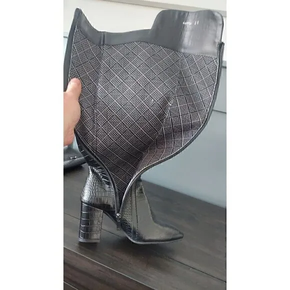 Aquatalia &quot;Florina&quot; Crocodile-Embossed leather Over-the-Knee Boots/NWOB, Size 5