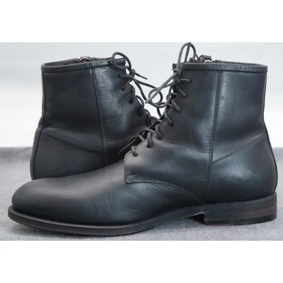 Aquatalia Boots Italian Leather Weatherproof Shoes Size 9.5 Black