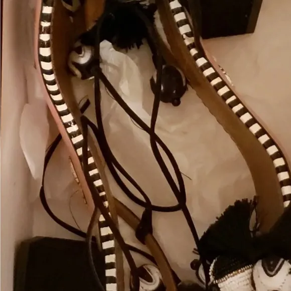 Aquazzura Sandals In White And Black Suede And Snake Skin With Ankle Straps