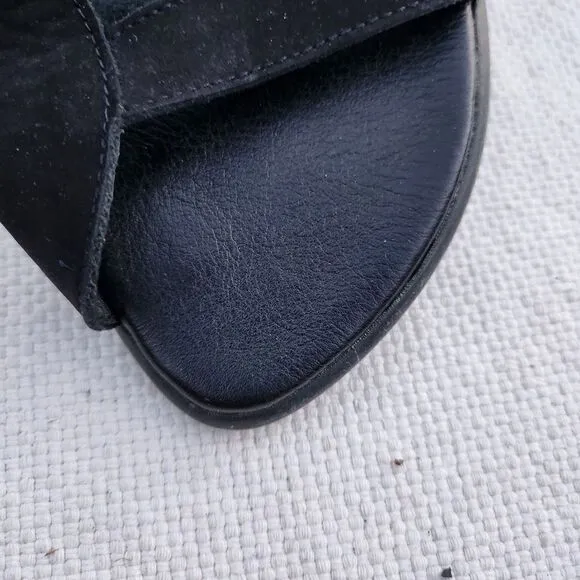 Arche strappy suede comfort sandals black