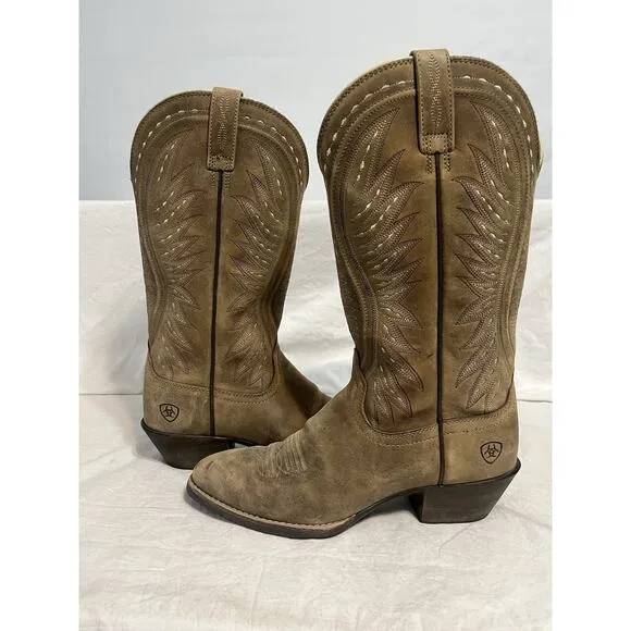 ARIAT AMMORETTE BROWN ROUND TOE WESTERN COWGIRL BOOT 10017332 WOMENS 6B