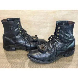 Ariat Cobalt Women’s Black Leather Lacer/Kiltie Boots With Tassel 33401 Size 9C