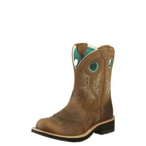 Ariat Fatbaby Cowgirl Boots Turquoise Teal Blue Stitch US 6.5