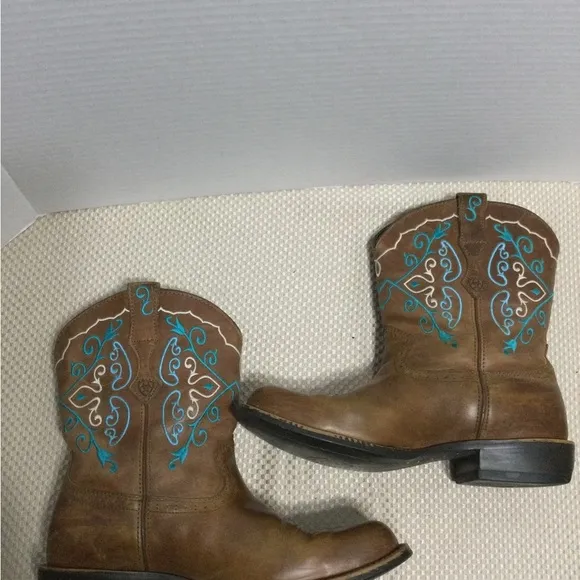 Ariat Heritage Dapper  Western Boots 10016238 Brown &amp; Turquoise Size 7 Ladies