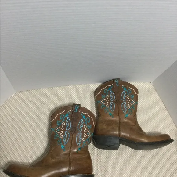 Ariat Heritage Dapper  Western Boots 10016238 Brown &amp; Turquoise Size 7 Ladies