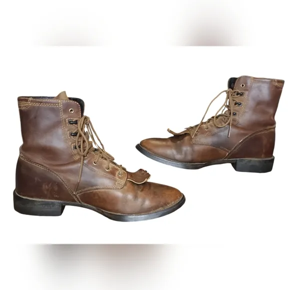 ARIAT Heritage Lacer Brown Leather Lace Up Boots Women’s Size 8.5 B Soft Toe