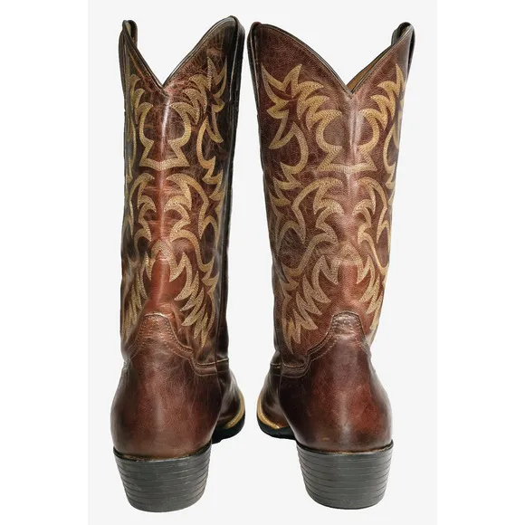 Ariat Heritage R Toe Mens Sz 15 D Distressed Brown Leather Western Cowboy Boots